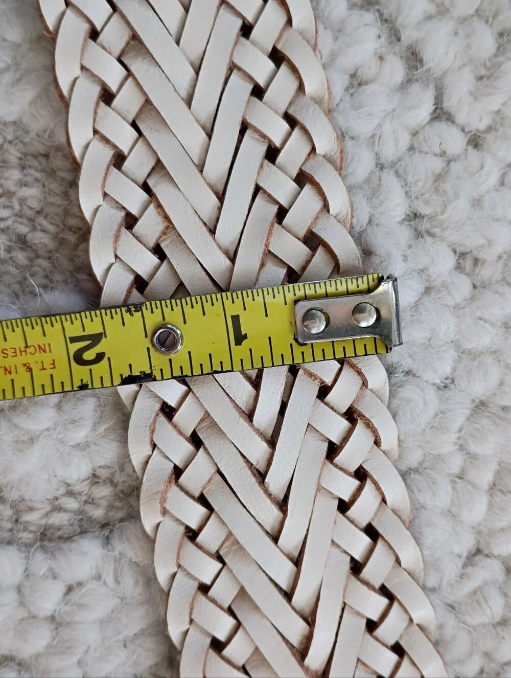 Banana Republic Braided Leather Belt in Cream
